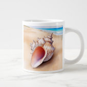 Waterverf Conch Shell op het strand Grote Koffiekop (Rechts)