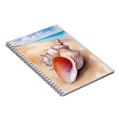 Waterverf Conch Shell op het strand Notitieboek (Rechterzijde)
