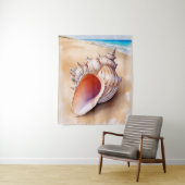 Waterverf Conch Shell op het strand Wandkleed (In situ)