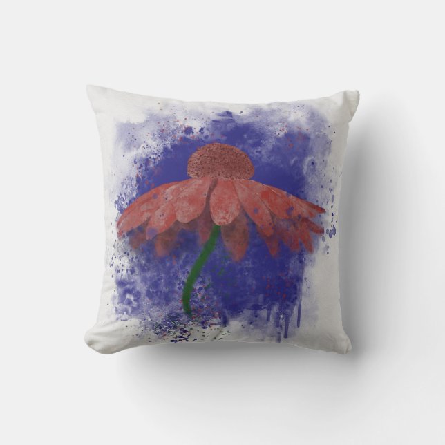 Waterverf Coneflower Kussen (Voorkant)