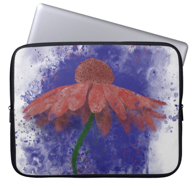 Waterverf Coneflower Laptop Sleeve (Voorkant)