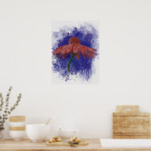 Waterverf Coneflower Poster (Keuken)