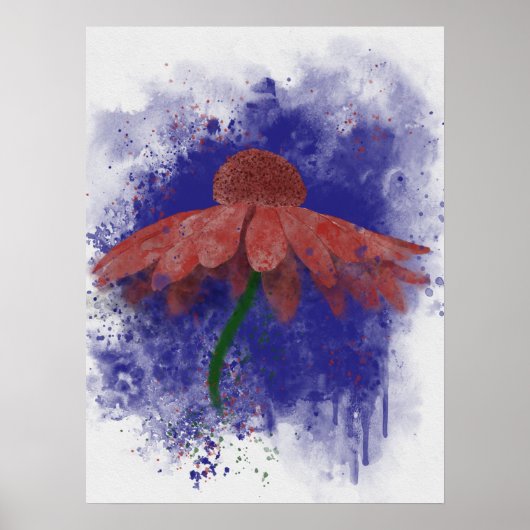 Waterverf Coneflower Poster (Voorkant)