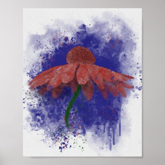 Waterverf Coneflower Poster (Voorkant)