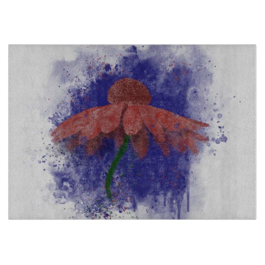 Waterverf Coneflower Snijplank (Voorkant)