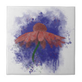 Waterverf Coneflower Tegeltje (Voorkant)