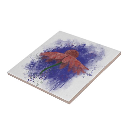 Waterverf Coneflower Tegeltje (Zijkant)