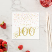 Waterverf Confetti 100th Elegant Birthday Haar Servet (Insitu)