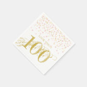 Waterverf Confetti 100th Elegant Birthday Haar Servet (Hoek)