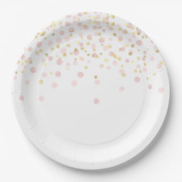Waterverf Confetti Elegante Roze Goud Chic Haar Papieren Bordje
