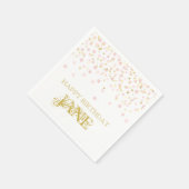 Waterverf Confetti Happy Birthday Name Elegant Servet (Hoek)