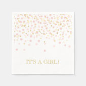 Waterverf Confetti Het is een meisje roze goudlega Servet (Voorkant)