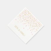 Waterverf Confetti Het is een meisje roze goudlega Servet (Hoek)