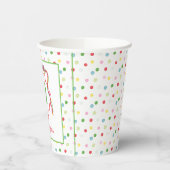 Waterverf Confetti Kerst Bow Monogram Crest Papieren Bekers (Links)