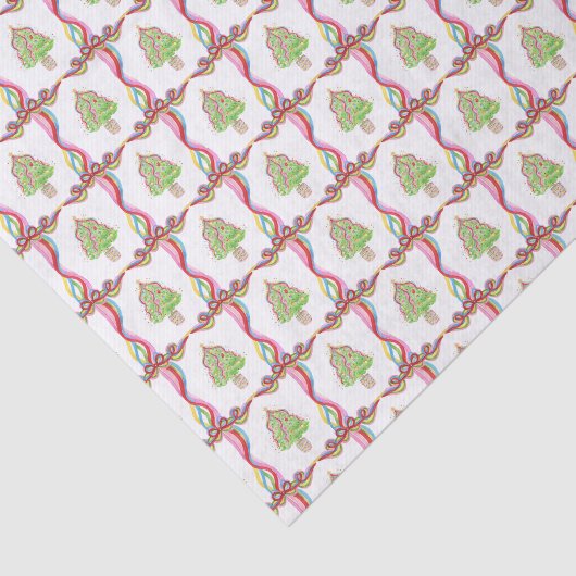 Waterverf Confetti kerstbomen & lint Tissuepapier (Detail)