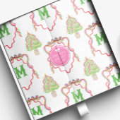 Waterverf Confetti Kerstbomen Monogram Crest Tissuepapier