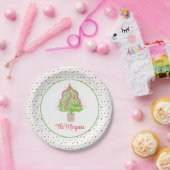 Waterverf Confetti kerstbomen Papieren Bordje (Feest)