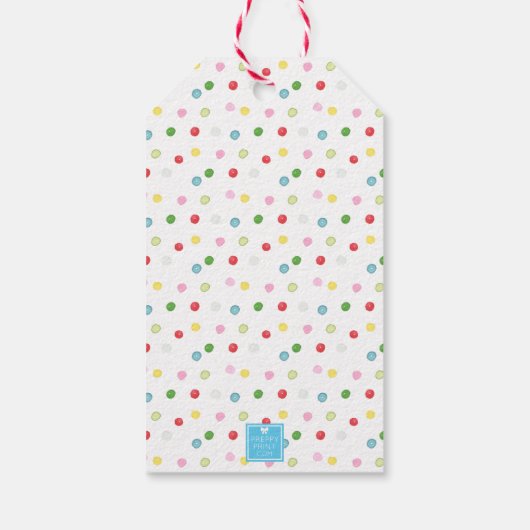 Waterverf Confetti kerstboom Cadeaulabel (Achterkant)