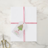 Waterverf Confetti kerstboom Cadeaulabel (Met Touw)