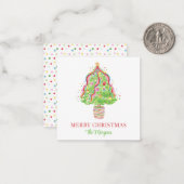 Waterverf Confetti kerstboom Notitiekaartje (Voorkant / Achterkant in situ)