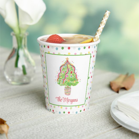 Waterverf Confetti kerstboom Papieren Bekers (Insitu)