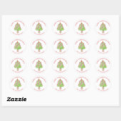 Waterverf Confetti Kerstboom Retouradres Ronde Sticker (Vel)