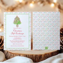 Waterverf Confetti kerstboomfeest Kaart