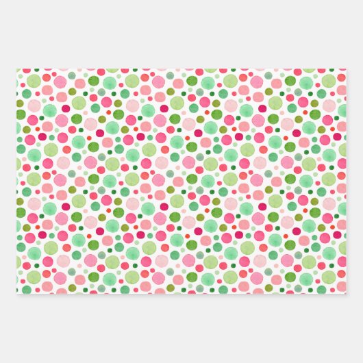 Waterverf - Confetti Stippen Stripe hartslag Inpakpapier Vel (Voorkant)