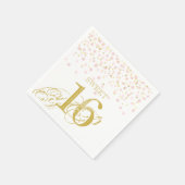 Waterverf Confetti Sweet 16 Elegant roze goud Servet (Hoek)