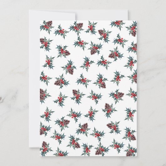 Waterverf Conifier en Pinecones Holiday Luncheon Kaart (Achterkant)