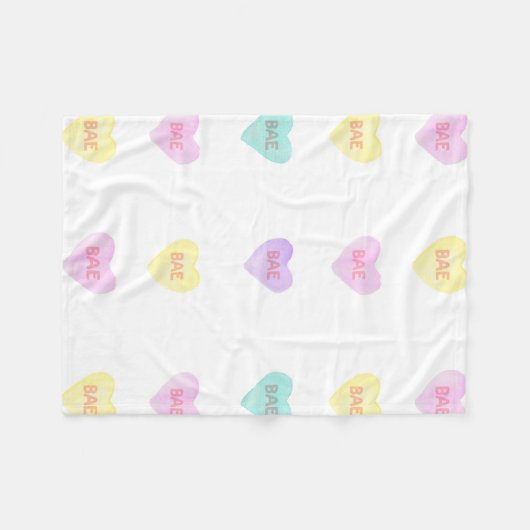 Waterverf Convo Heartz BAE Fleece Blanket (Voorkant (Horizontaal))