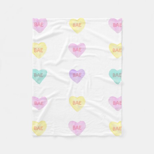 Waterverf Convo Heartz BAE Fleece Blanket (Voorkant)