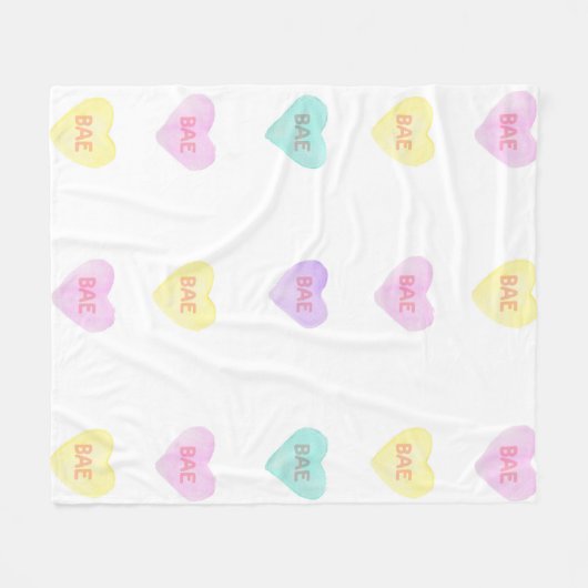 Waterverf Convo Heartz BAE Fleece Medium Blanket (Voorkant (Horizontaal))