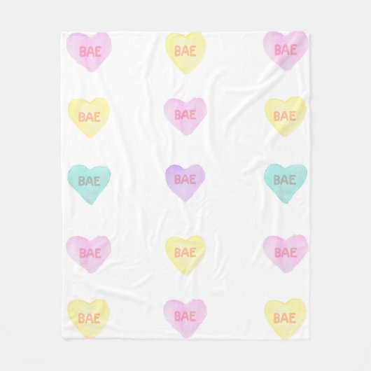 Waterverf Convo Heartz BAE Fleece Medium Blanket Deken (Voorkant)