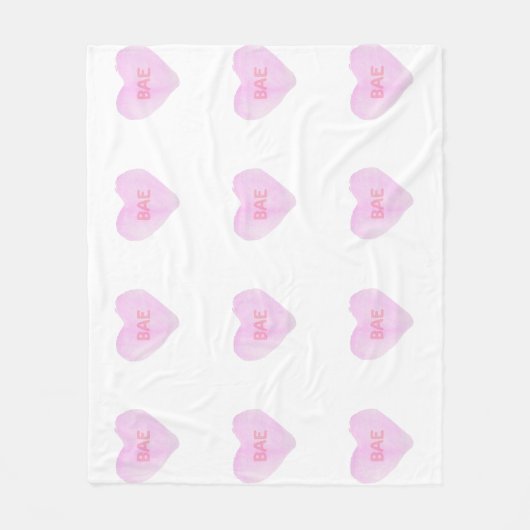 Waterverf Convo Heartz Bae Medium Fleece Blanket (Voorkant)
