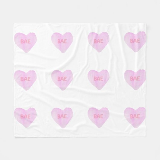 Waterverf Convo Heartz Bae Medium Fleece Blanket (Voorkant (Horizontaal))