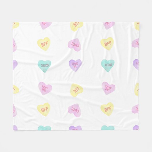 Waterverf Convo Heartz BFF Medium Fleece Blanket Deken (Voorkant (Horizontaal))