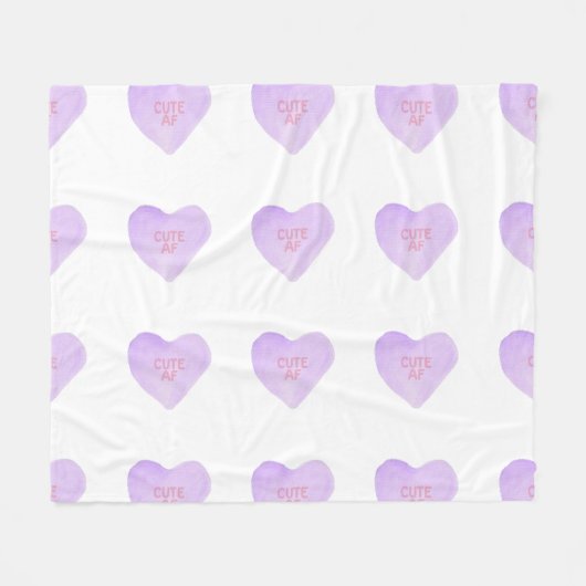 Waterverf Convo Heartz CUTE AF Fleece Blanket Deken (Voorkant (Horizontaal))