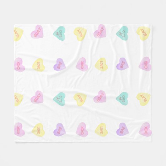 Waterverf Convo Heartz Slang Fleece Blanket Deken (Voorkant (Horizontaal))