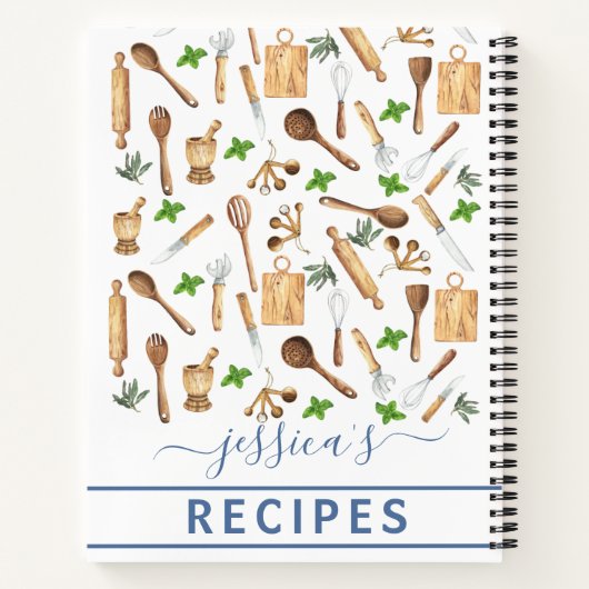 Waterverf Cookbook Ontvangt gereedschap in de bakk Notitieboek (Achterkant)