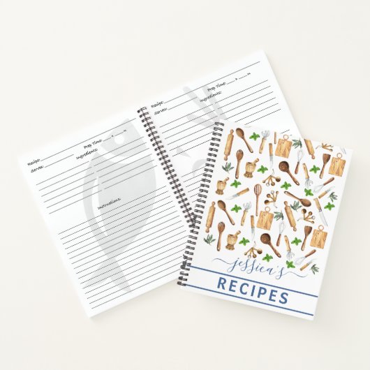 Waterverf Cookbook Ontvangt gereedschap in de bakk Notitieboek (Binnen)