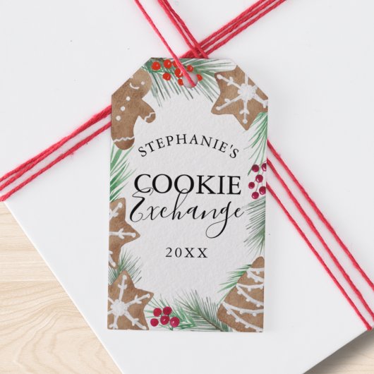 Waterverf Cookie Exchange Cadeaulabel