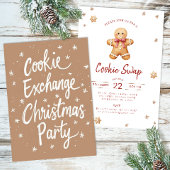 Waterverf Cookie Exchange Kerstfeest Uitnodigen Feestdagenkaart
