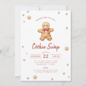 Waterverf Cookie Exchange Kerstfeest Uitnodigen Feestdagenkaart (Voorkant)