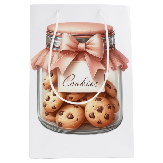Waterverf Cookiepot – Sfeervol Winter Aesthetic Medium Cadeauzakje (Voorkant)