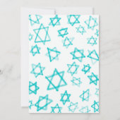 Waterverf Cool Aqua Star van David Bar Bat Mitzvah Save The Date (Achterkant)