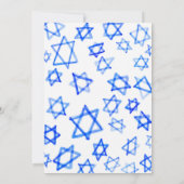 Waterverf Cool Blue Star van David Bar Bat Mitzvah Save The Date (Achterkant)
