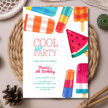 waterverf Cool Ice-Cream Party Verjaardag