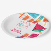 waterverf Cool Ice-Cream Party Verjaardag Papieren Bordje (Gekanteld)