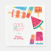 waterverf Cool Ice-Cream Party Verjaardag Servet (Voorkant)